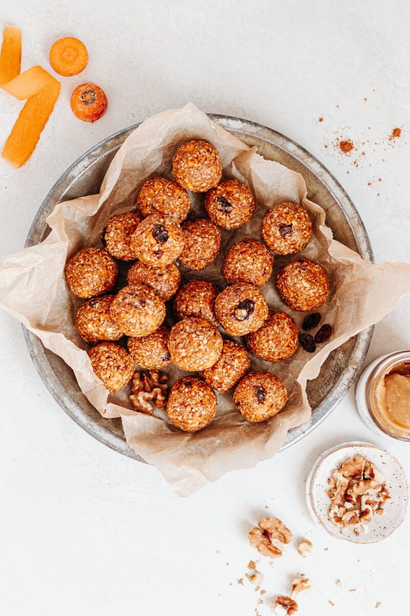 Simple Healthy Homemade Carrot Cake Energy Bites Hemp + Ashwagandha Honey