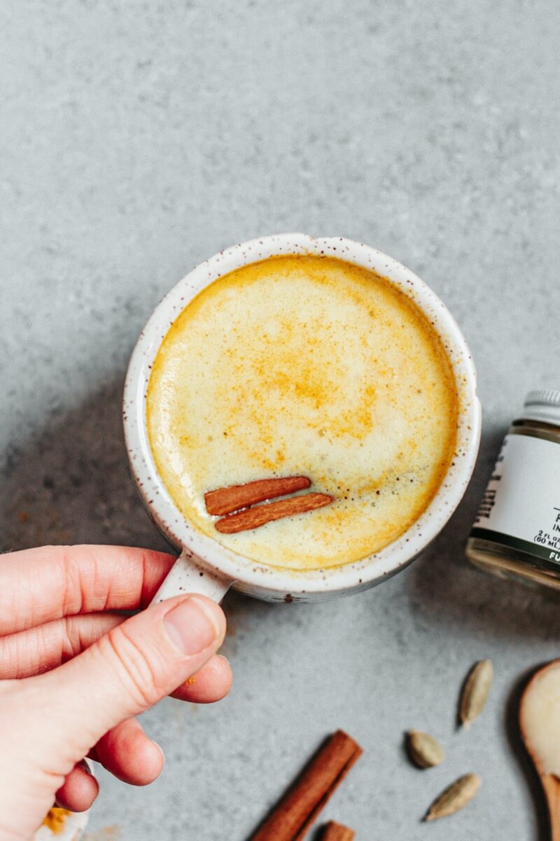 A rich, creamy golden milk latte made with turmeric and our hemp-infused coconut oil Soothing CBD Golden Milk Latte, the warm goodness into a mug, cozy up by the fire, and enjoy sipping this tasty, nourishing drink any time you need some extra comfort!