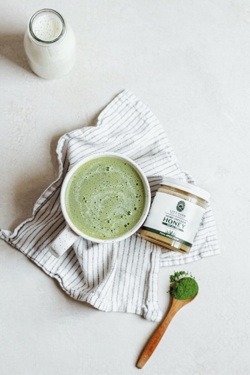 Easy Homemade Matcha Latte with Luce Farm Hemp Honey