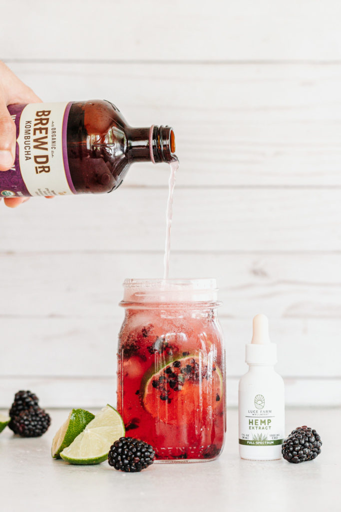 CBD Mocktail Recipe Blackberry-Lime Kombucha CBD Elixir