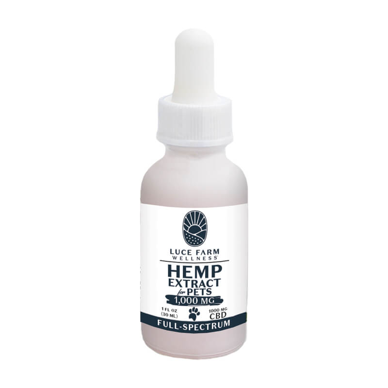 Luce Farm hemp extract for pets bottle